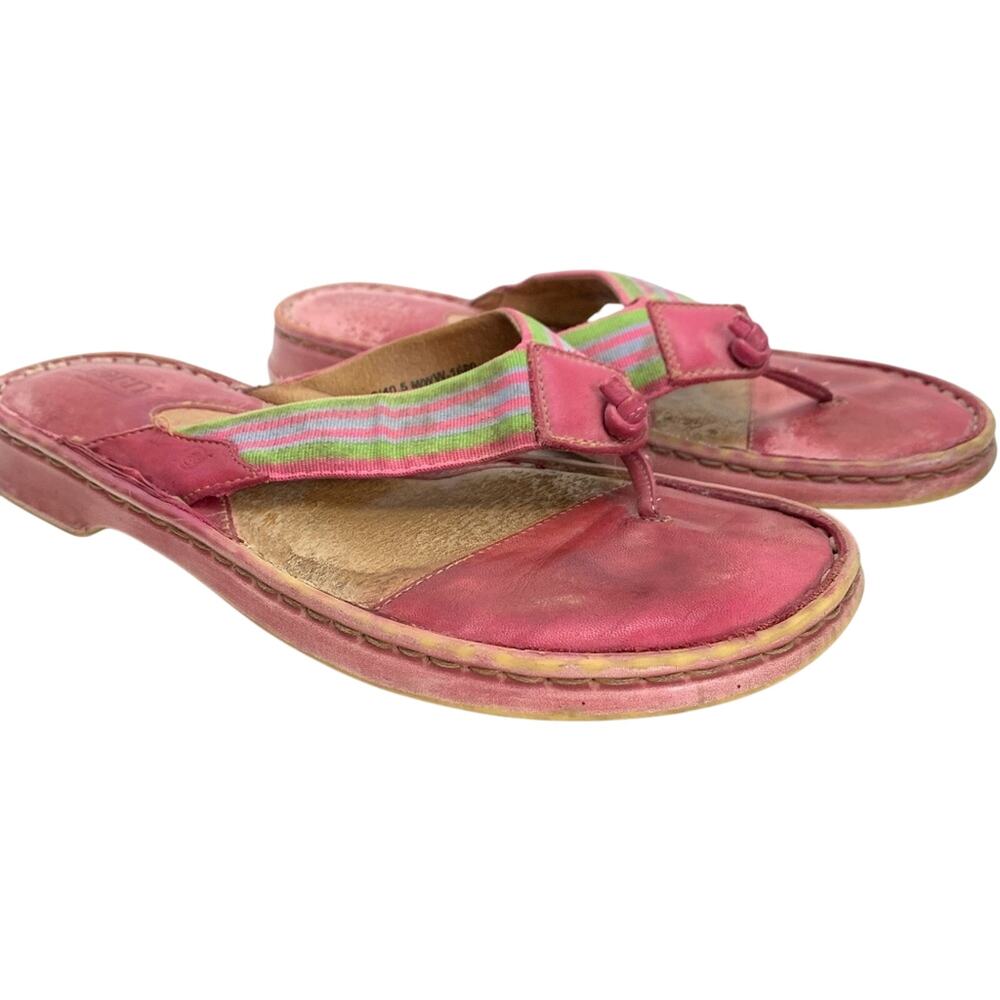 BORN Leather Thongs Pink Sandals Flip Flops sz 9